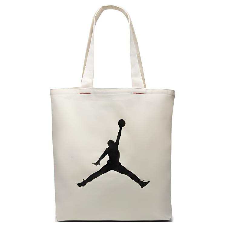 Jordan Jordan Canvas Cotton Tote Bag, Shopping Bag, Tote Canvas Bag, One Shoulder Handbag Unisex White