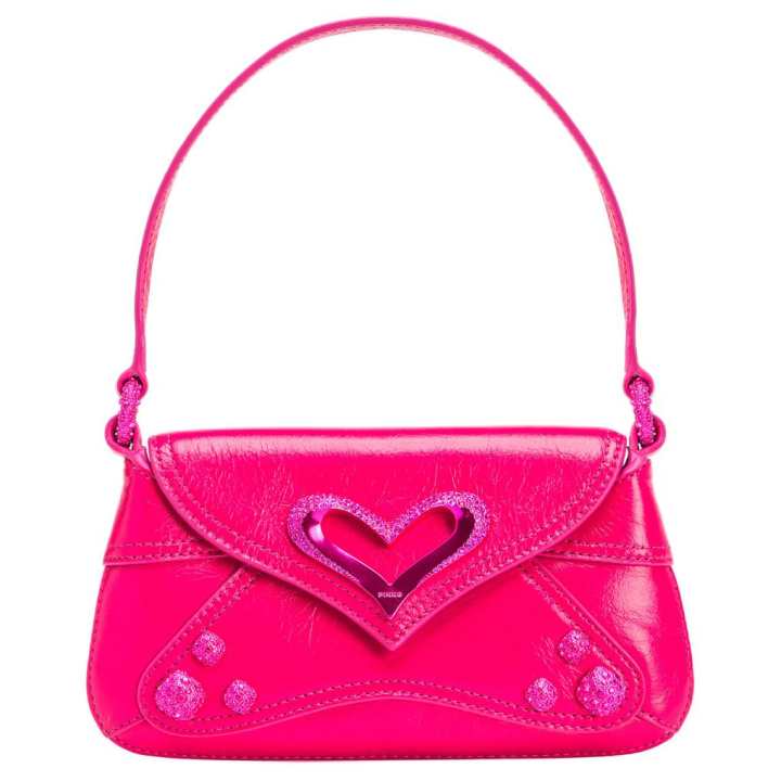 PINKO PINKO Cow Leather Handbag, Shoulder Bag Mini Women's Pink