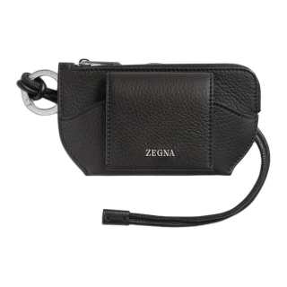 Ermenegildo Zegna Deerskin Handheld Eyeglass Pouch Men's Black