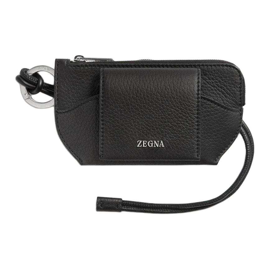 Ermenegildo Zegna Deerskin Handheld Eyeglass Pouch Men's Black