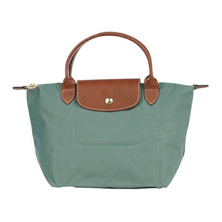 LONGCHAMP Le Pliage Canvas With Leather Handbag Small Women's Cypress Color