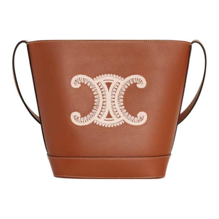 CELINE CELINE Smooth Cow Leather Shoulder Bag, Crossbody Bag Small Women's Brown