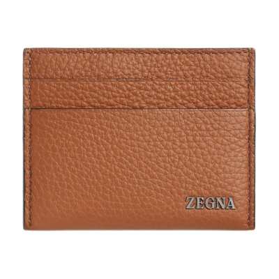 Ermenegildo Zegna Deerskin Card Holder Men's Brown