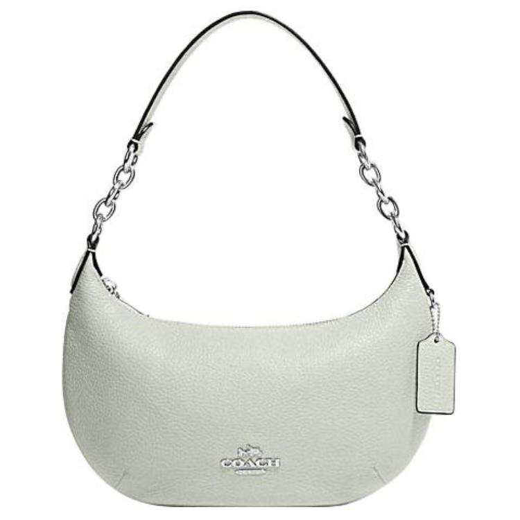 COACH Cow Leather Crescent Bag, Shoulder Bag, Handbag, Shoulder Bag Women's Light Green