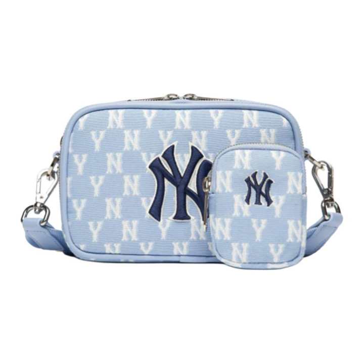 MLB MLB Monogram Collection Polyester Combo Bag, Camera Bag, Crossbody Bag, Shoulder Bag Unisex Haze Blue White