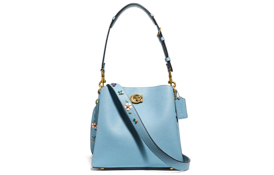 COACH Willow Leather Portable Crossbody Bag, Shoulder Bag Women's Ice Blue