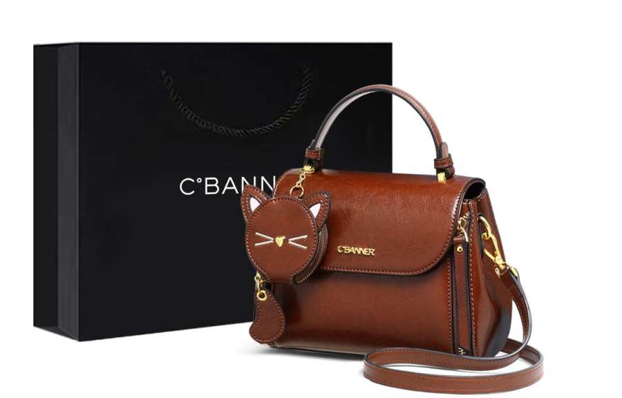 C°BANNER Cow Split Leather, Synthetic Leather Shoulder Bag, Handbag Regular Women's Ecru