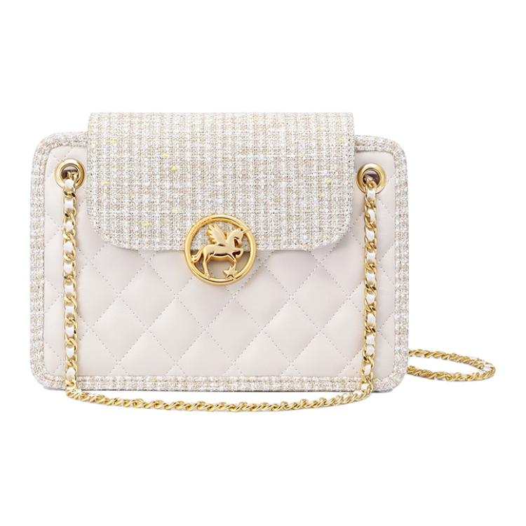 JUST STAR Synthetic Leather Crossbody Bag, Shoulder Bag Regular Women's Black/White
