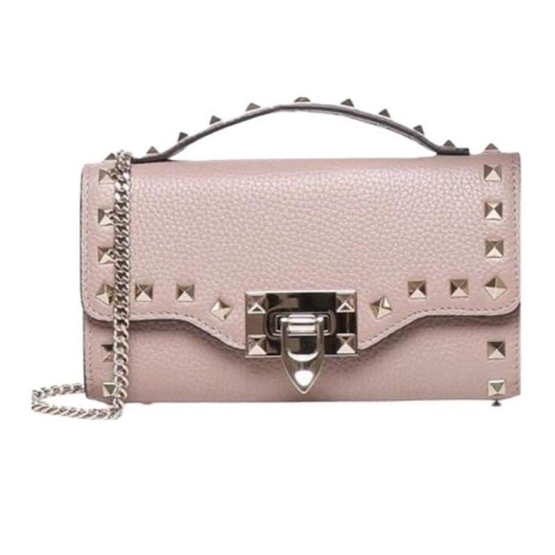 Valentino Leather Crossbody One Shoulder Handbag Women's Pink