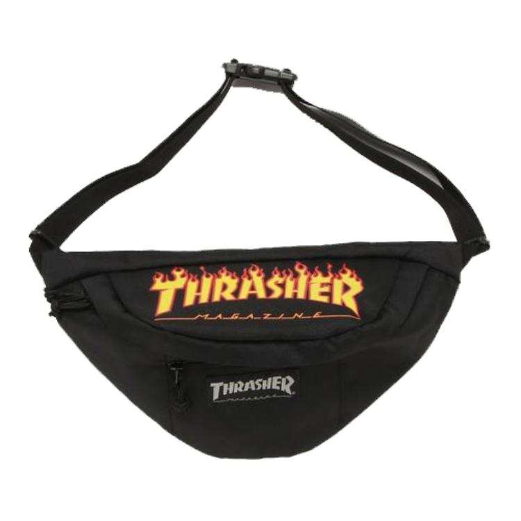 Thrasher Polyester Sling Bag One Shoulder Crossbody Fanny Pack Unisex Black