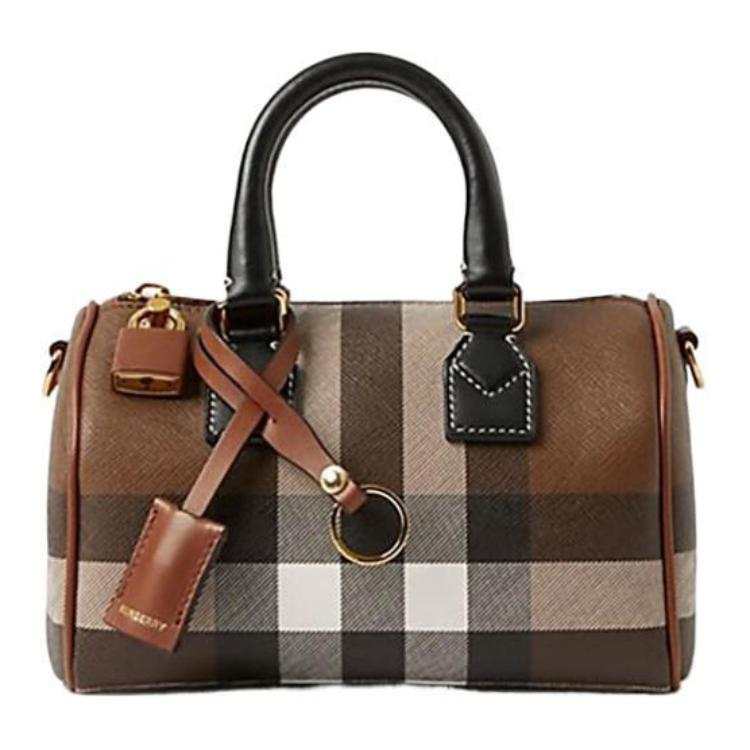 Burberry Burberry Cow Leather Bowling Bag, Shoulder Bag, Crossbody Bag, Handbag Mini Women's Brown