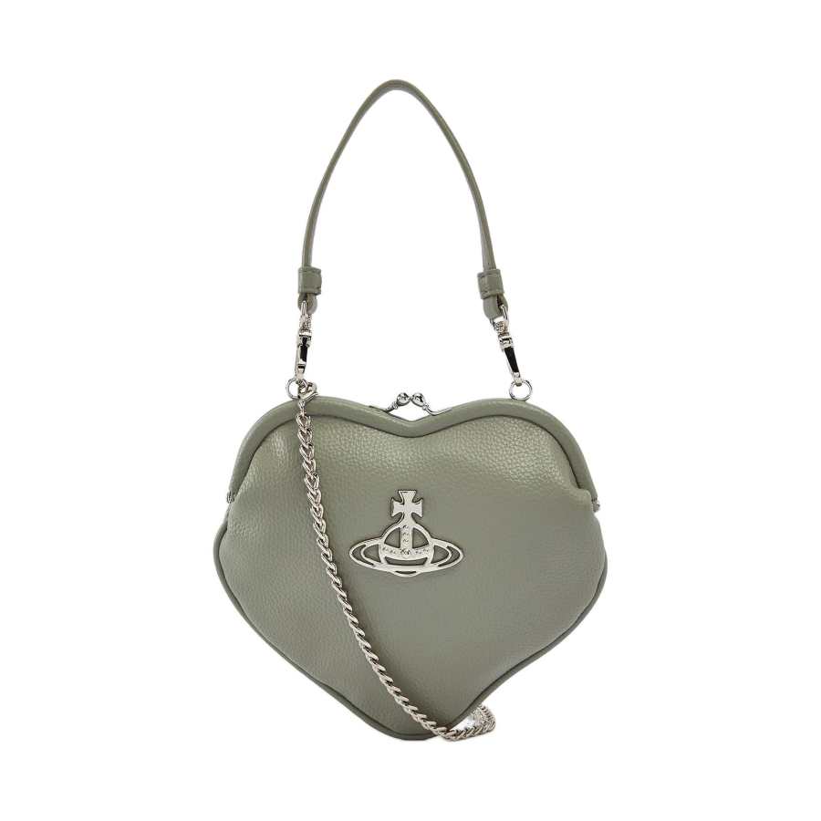 Vivienne Westwood Recycled PU Polyurethane One Shoulder Crossbody Handheld Wallet Women's Gray Green