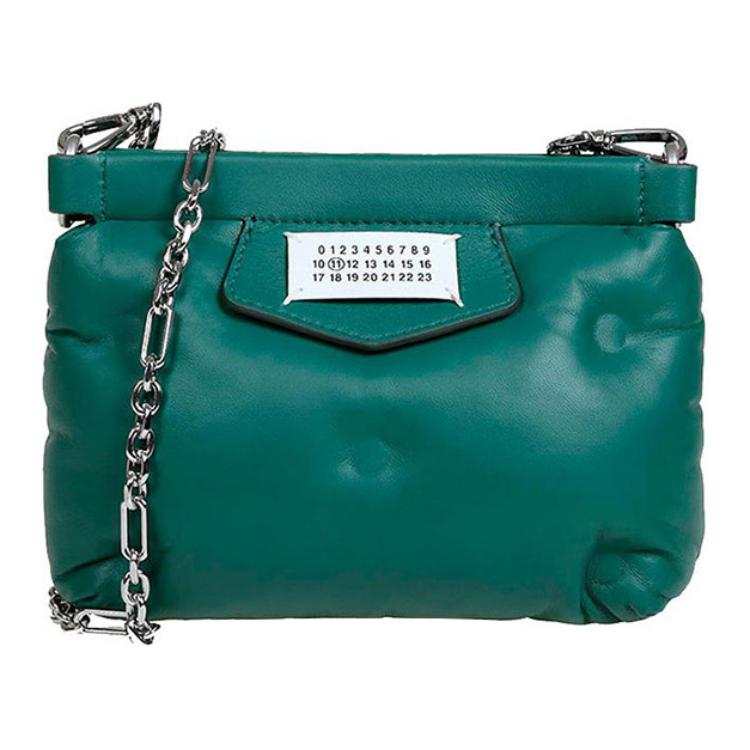 Maison Margiela Leather Pillow Bag Cloud Bag Crossbody Bag, Shoulder Bag Women's Green