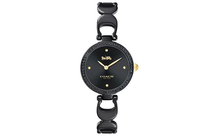 COACH Wrist Watches Quartz Movement Stainless Steel Strap 26mm Black Dial Women's Watch 30m Water Resistant