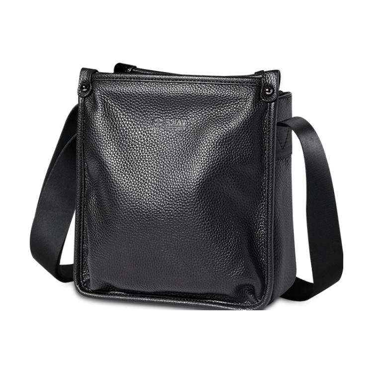 BJIAX Cow Leather Crossbody Bag, Shoulder Bag Men's Black/Coffee