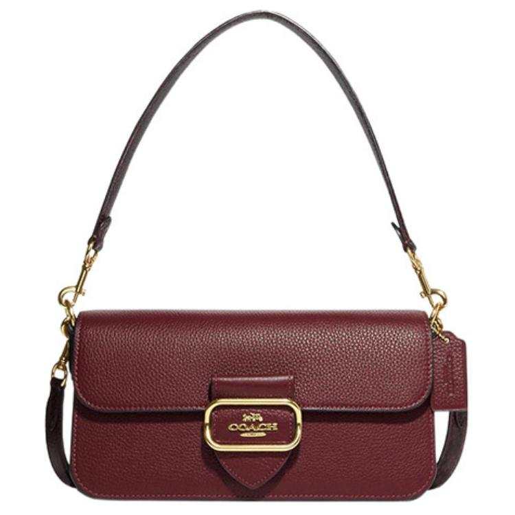 COACH Cow Leather Handbag, Crossbody Bag, Shoulder Bag Women's Cherry Red