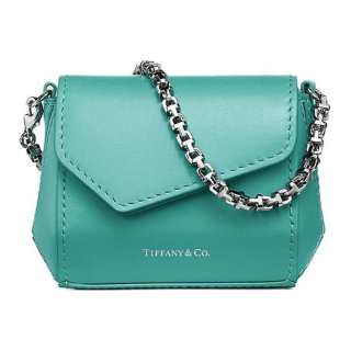 TIFFANY & CO. Tiffany T Leather Handbag Extra Mini Women's Blue