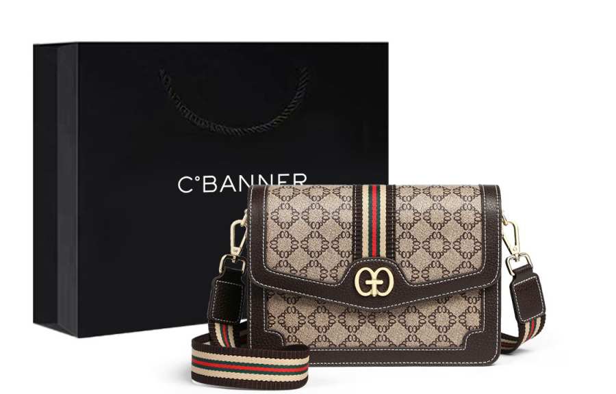 C°BANNER PVC Small Square Bag, Crossbody Bag, Shoulder Bag Women's Coffee
