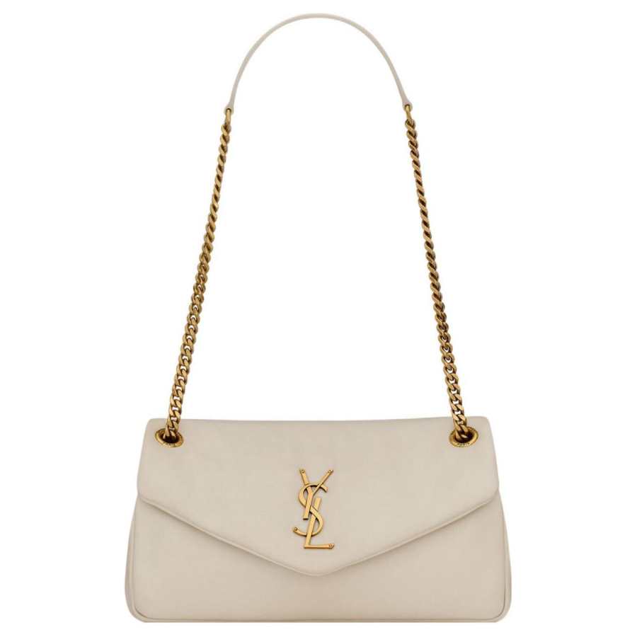 SAINT LAURENT Sheepskin Envelope Bag, Portable Crossbody Bag, Shoulder Bag Women's Cream
