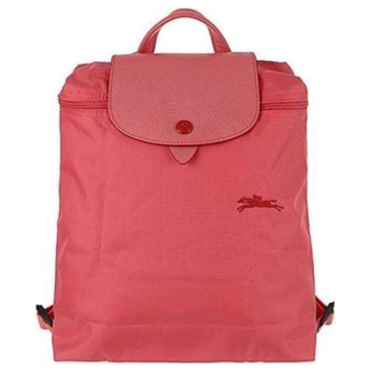 LONGCHAMP LONGCHAMP Le Pliage Canvas With Leather Backpack Women's Red
