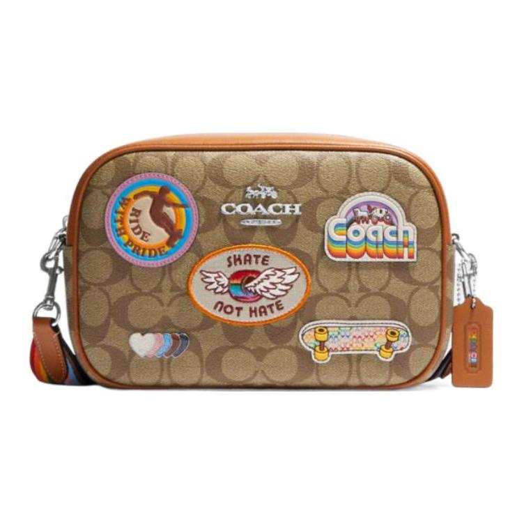 COACH Jamie Leather Camera Bag, Shoulder Bag, Crossbody Bag Medium Women's Brown