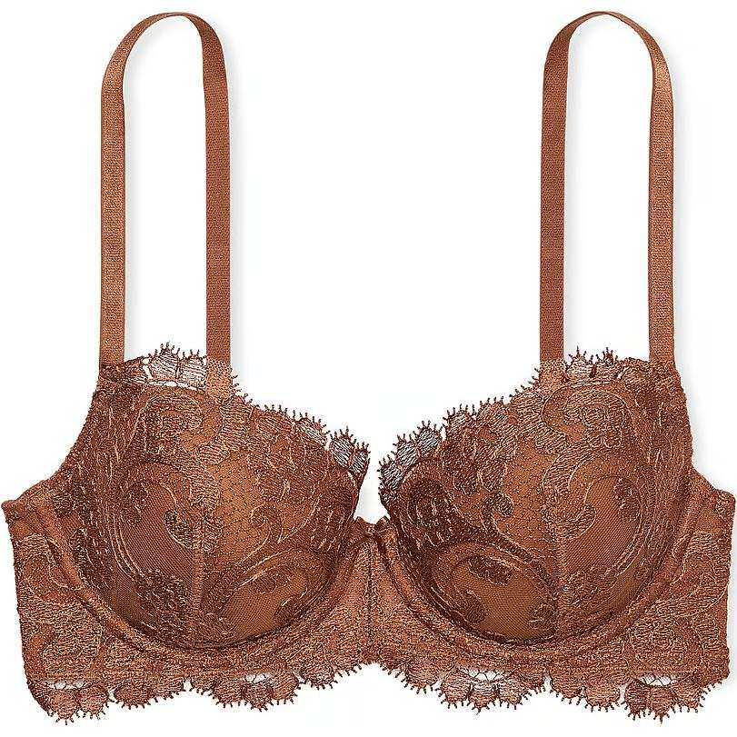 Victoria's Secret DREAM ANGELS Collection 8752 Embroidered Lightly Lined Demi Bra Women's Caramel