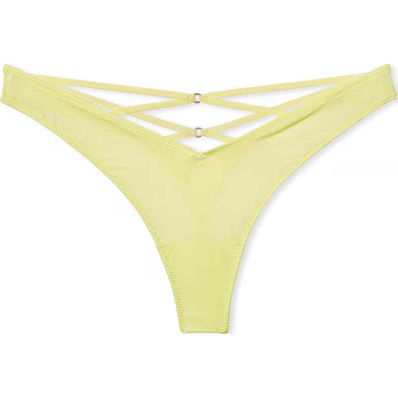 Victoria's Secret PINK VERY SEXY Logo Embroidery Ae Tg Panty/CG Thong Women's 1 Pack Lemon