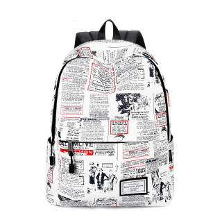 Bansusu Polyester Backpack Large Unisex English Magazine