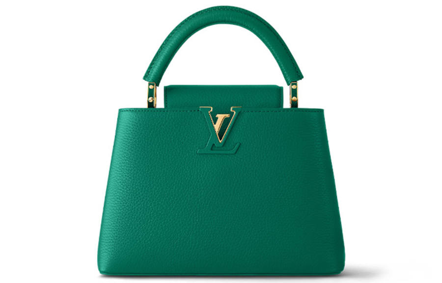 LOUIS VUITTON Capucines Cow Leather One Shoulder Handbag Small Women's Emerald Green