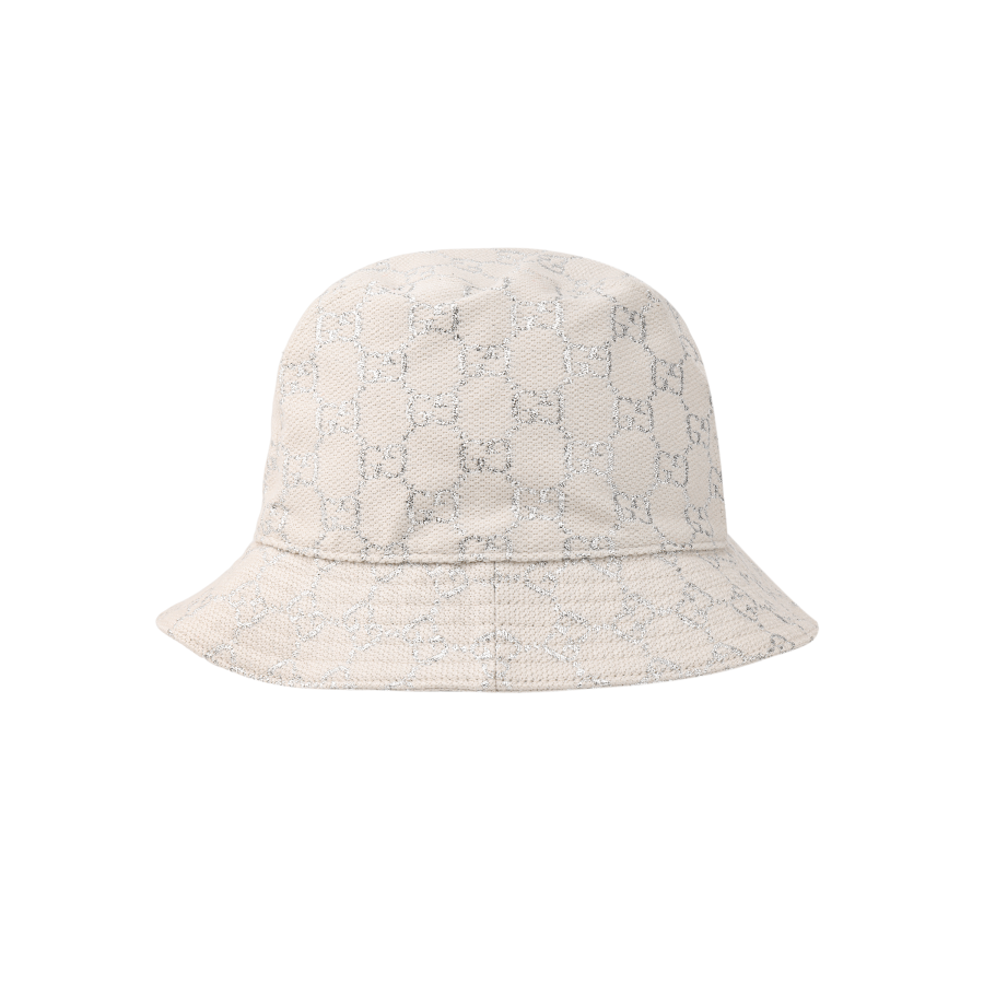 GUCCI GUCCI Metallic Thread Logo Jacquard Fabric Bucket Hat