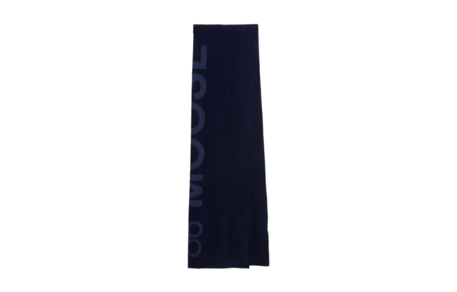 Moose Knuckles Moose Knuckles Virgin Wool Knit Scarves Men's Blue