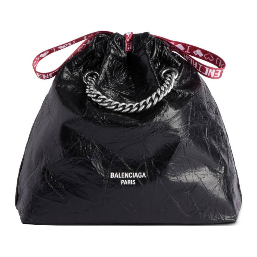 Balenciaga Crush Sheepskin Tote Bag, Shopping Bag, Shoulder Bag Women's Black