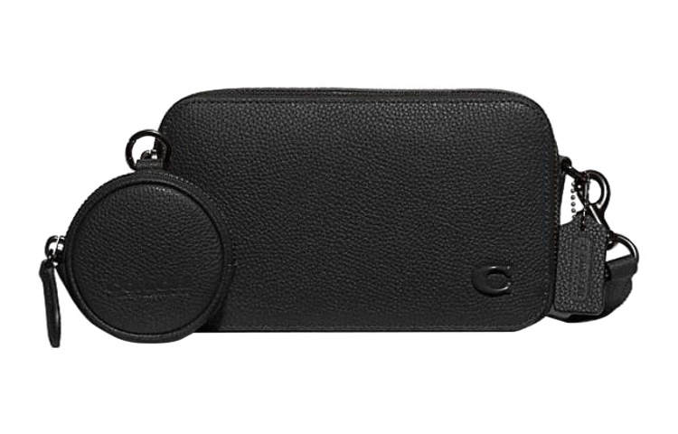 COACH Charter Cow Leather Combo Bag, Storage Bag, Shoulder Bag, Crossbody Bag Small Men's Black