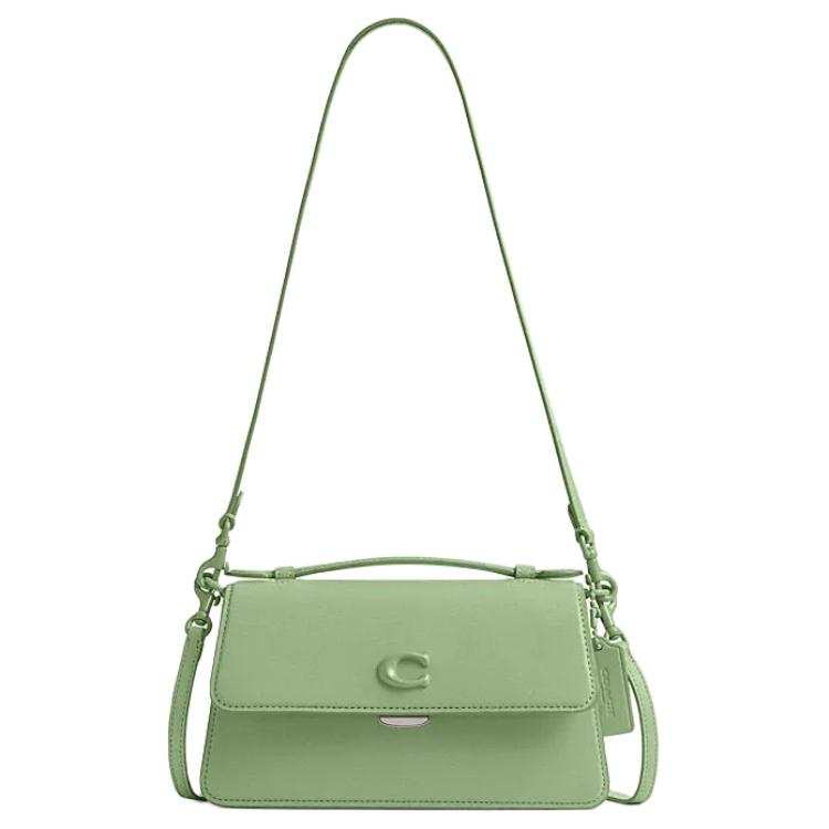 COACH Cow Leather Portable Crossbody Bag, Shoulder Bag Medium Women's Light Pistachio