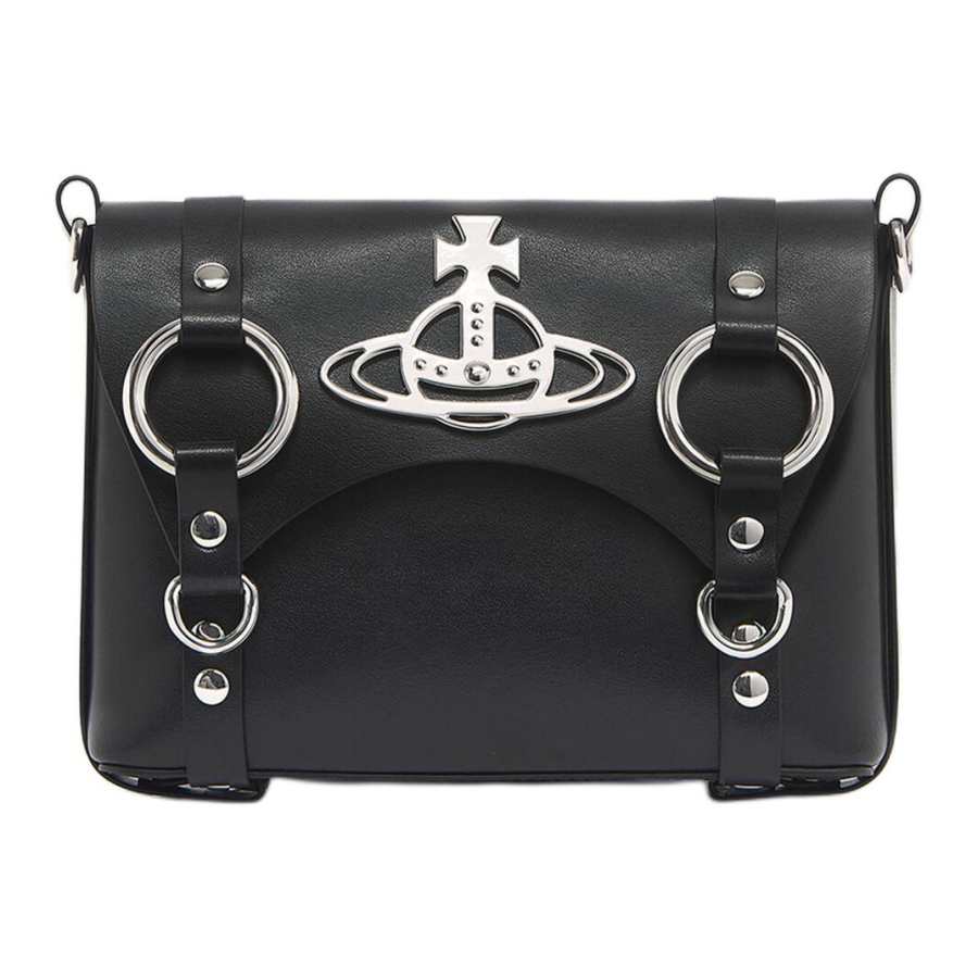Vivienne Westwood Leather Shoulder Bag, Crossbody Bag Women's Black