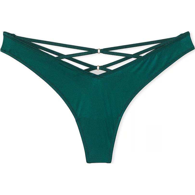 Victoria's Secret PINK VERY SEXY Strappy Back High Leg Thong Panty/Mn Underpants Women's 1 Pack Green