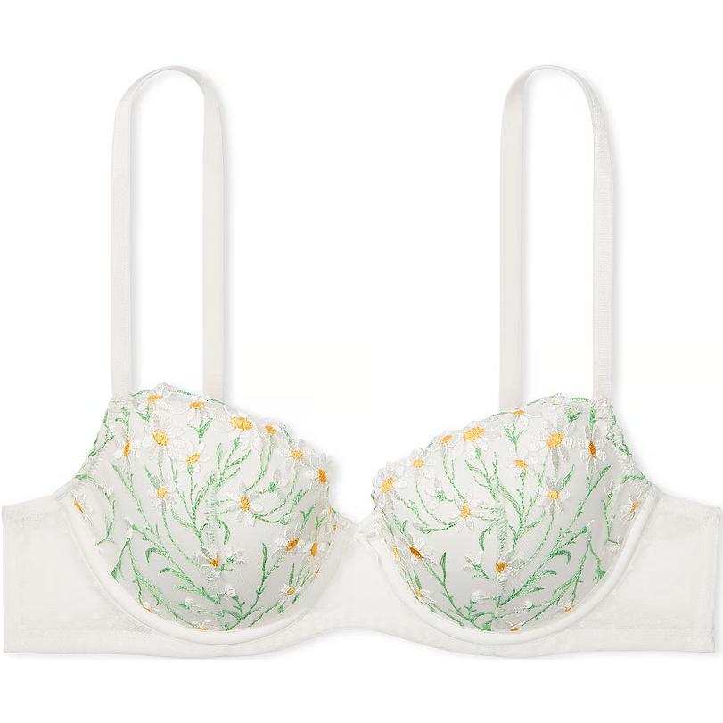 Victoria's Secret PINK DREAM ANGELS DaisyChainEmbroideryLightlyLined/Ws Bra Women's White