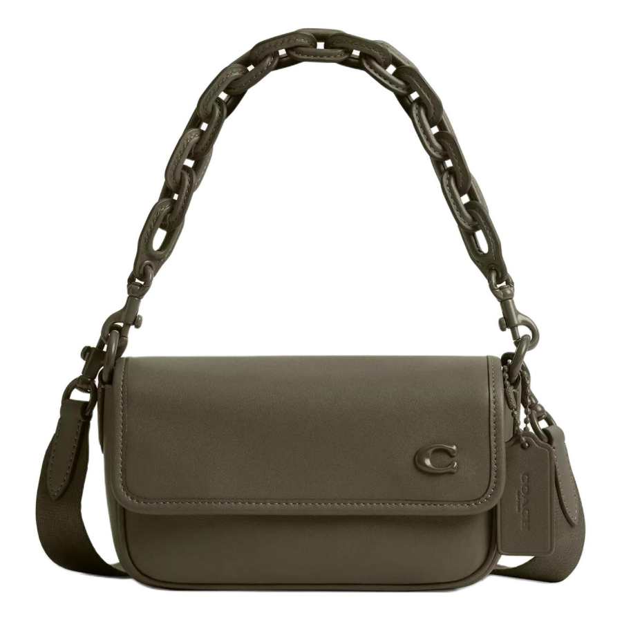 COACH Charter Glove Tanned Leather Portable Crossbody Bag, Shoulder Bag Small Men's Green