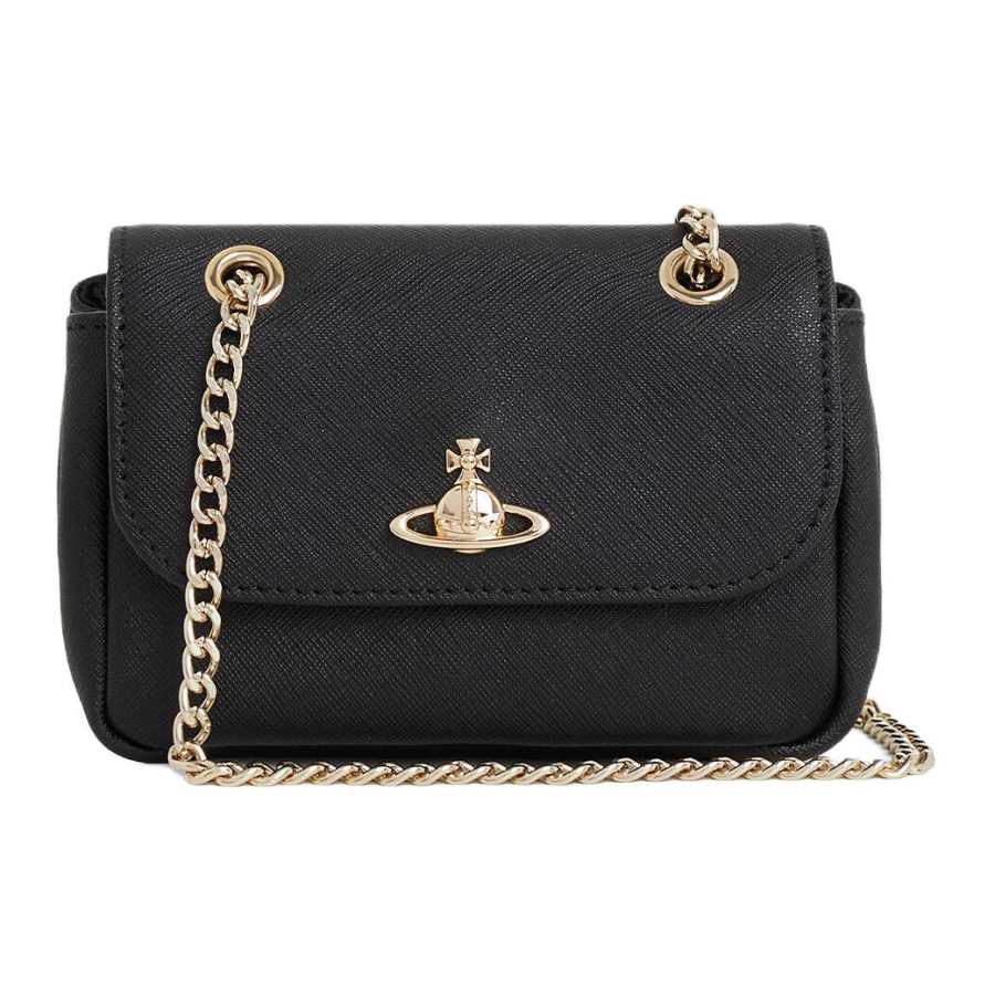 Vivienne Westwood Cow Leather Crossbody Bags Small Women's Black
