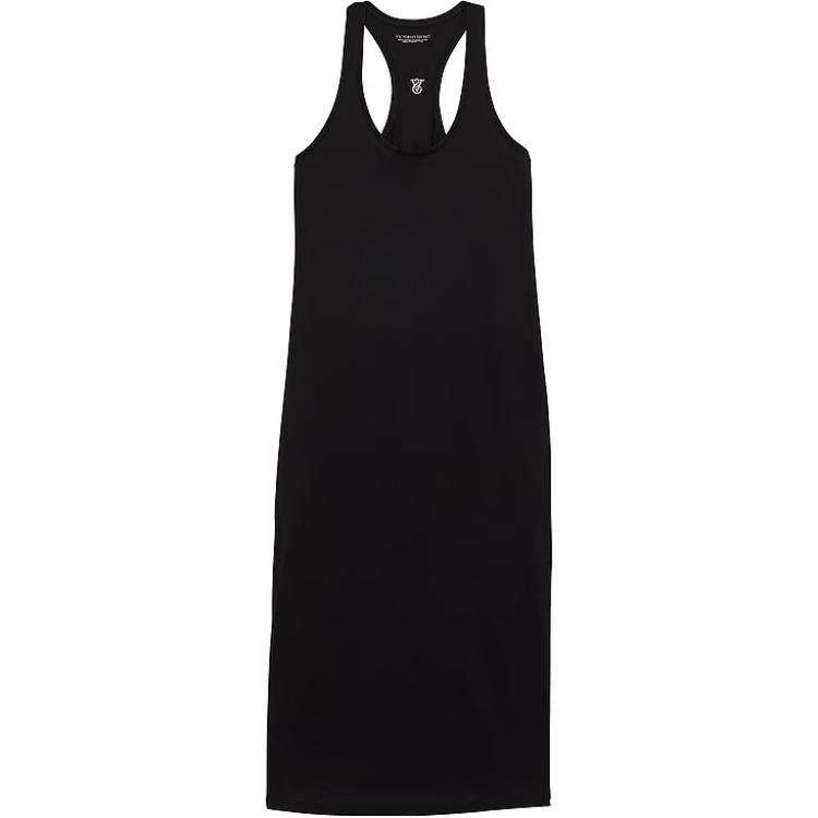 Victoria's Secret Tank Maxi Sleepshirt/Black Nightgown Women's Black