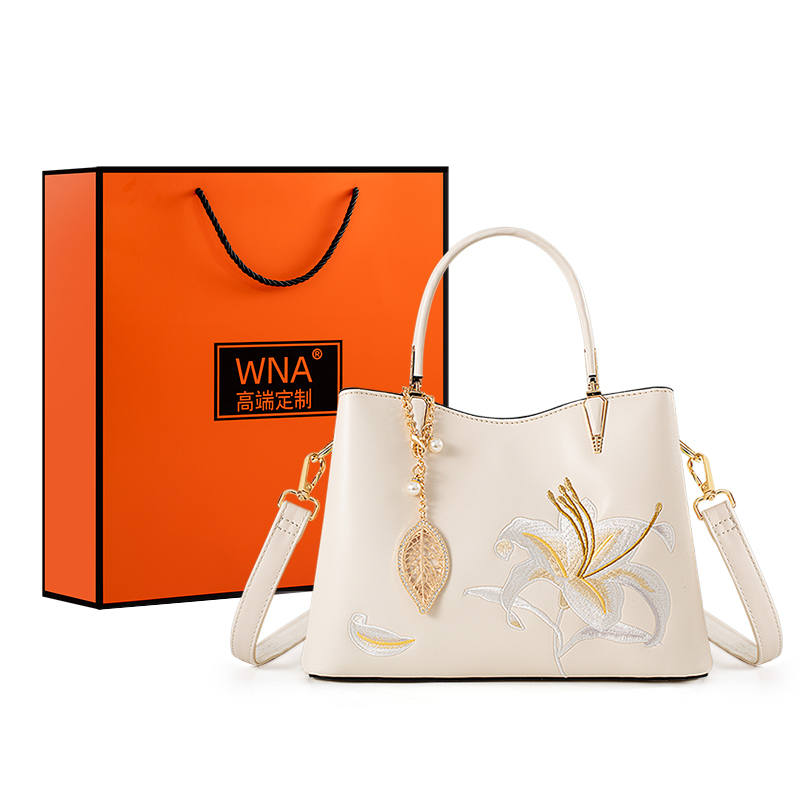 WEINIAO Synthetic Leather Mom's Shoulder Bag, Crossbody Bag, Handbag Regular Women's Ecru