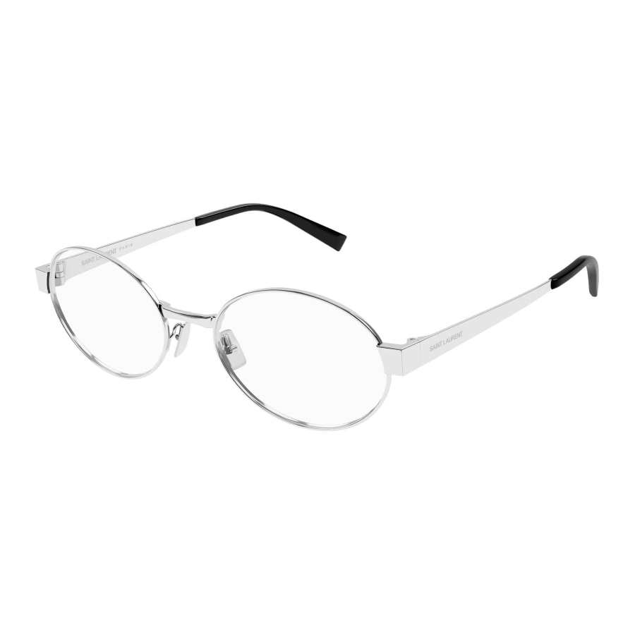 SAINT LAURENT SAINT LAURENT Oval Eyeglass Frames Unisex Silver