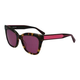 LONGCHAMP Acetate Butterfly Sunglasses Women's Brown