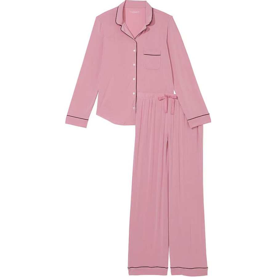 Victoria's Secret Modal Long Pajama Set/Dusk Mauve Pajama Set Women's Dusk Purple Red