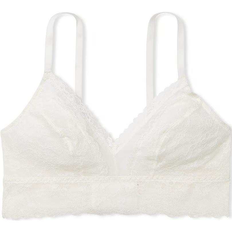 Victoria's Secret Lace Curvy Bralette/Coconut White Bra Women's White