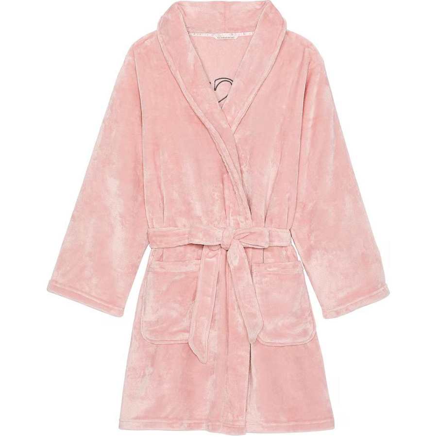 Victoria's Secret Short Cozy Robe/Dusk Pink Sleep Robe Women's Nightfall Pink
