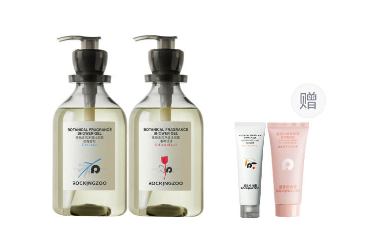 ROCKINGZOO Plant Fragrance Shower Gel Moisturizing And Nourishing Deep Cleaning Rose 360g