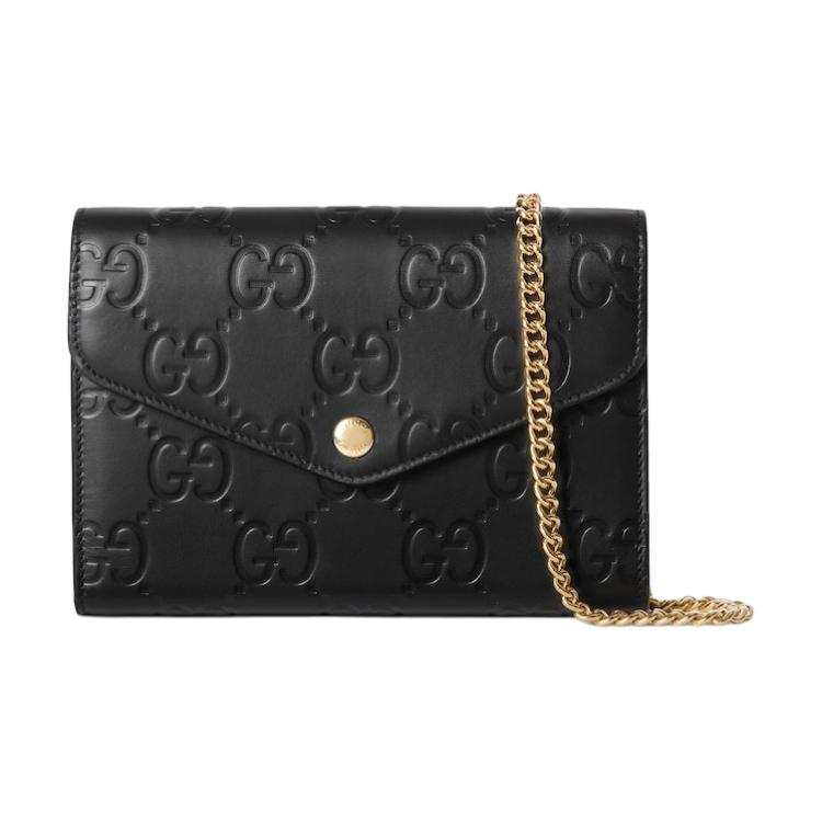 GUCCI Leather Shoulder Bag, Crossbody Bag, Wallet Women's Black