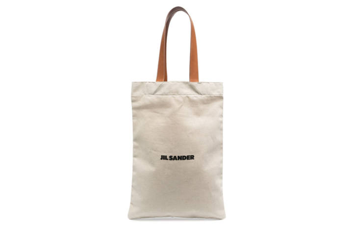 JIL SANDER JIL SANDER Canvas With Leather Tote Bag, Shoulder Bag Unisex White
