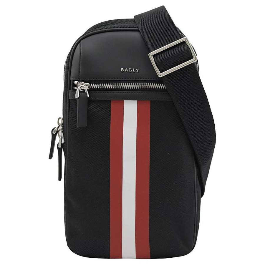 BALLY Nylon With Cow Leather Sling Bag Men's Black